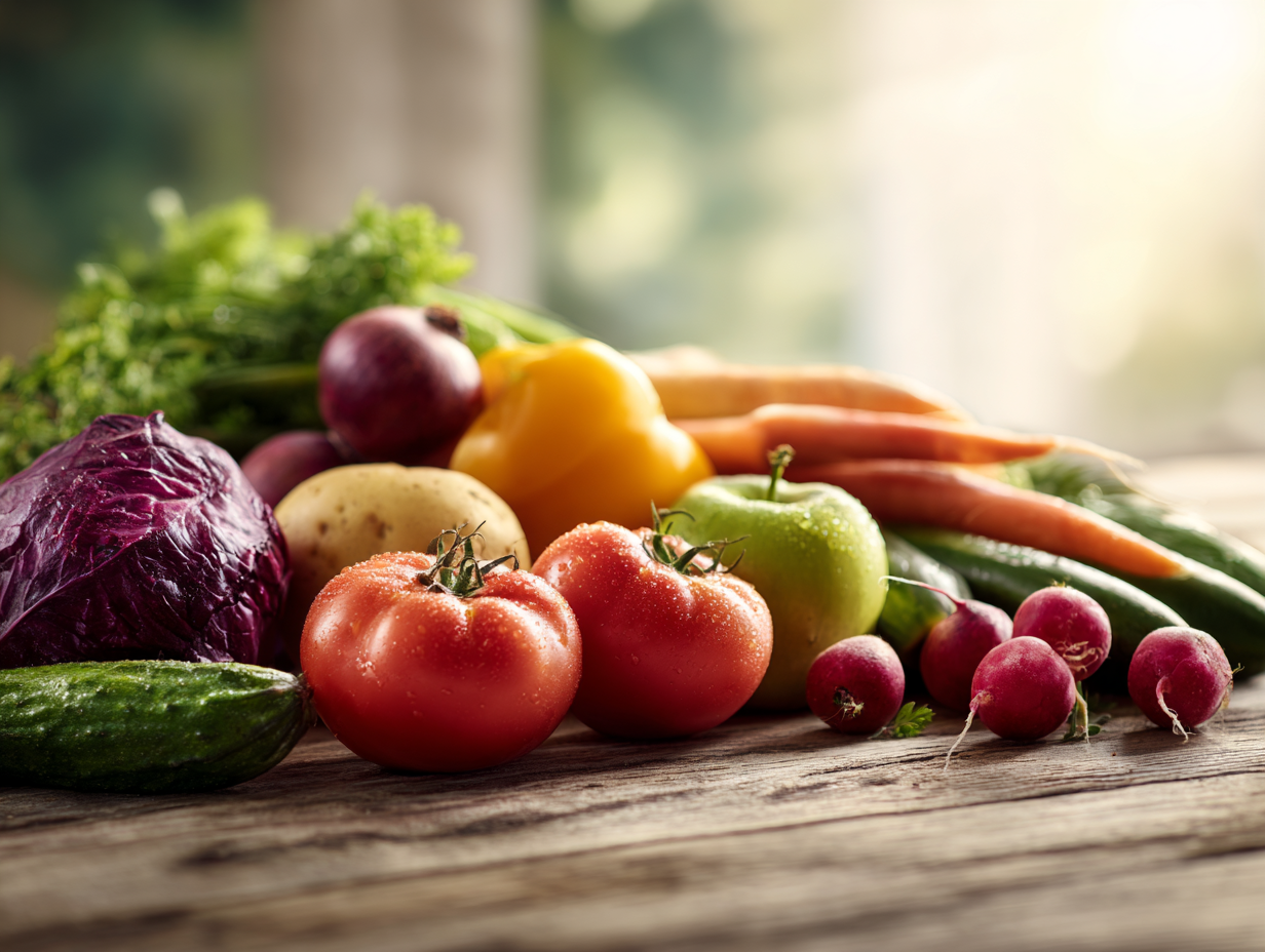 Свіжі овочі та фрукти для здорового харчування